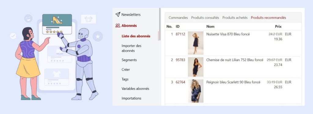 produits recommandes par abonne newsletter